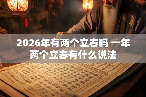 2026年有两个立春吗 一年两个立春有什么说法