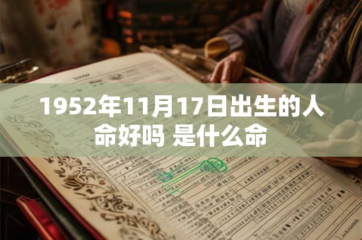 1952年11月17日出生的人命好吗 是什么命 1952年11月17日出生的人命好吗 是什么命