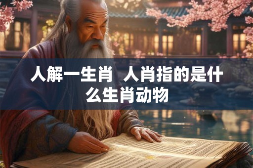 人解一生肖  人肖指的是什么生肖动物
