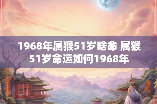 1968年属猴51岁啥命 属猴51岁命运如何1968年