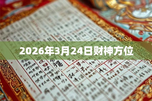 2026年3月24日财神方位