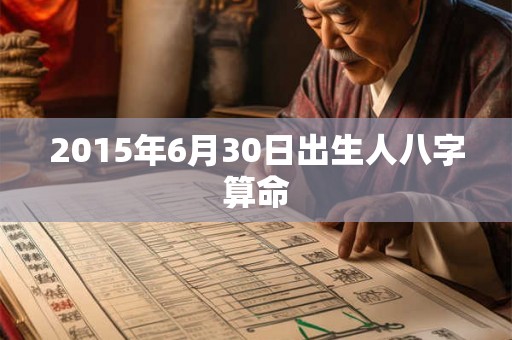 2015年6月30日出生人八字算命