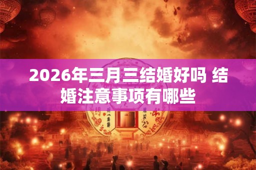 2026年三月三结婚好吗 结婚注意事项有哪些