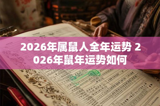 2026年属鼠人全年运势 2026年鼠年运势如何