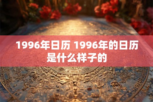 1996年日历 1996年的日历是什么样子的