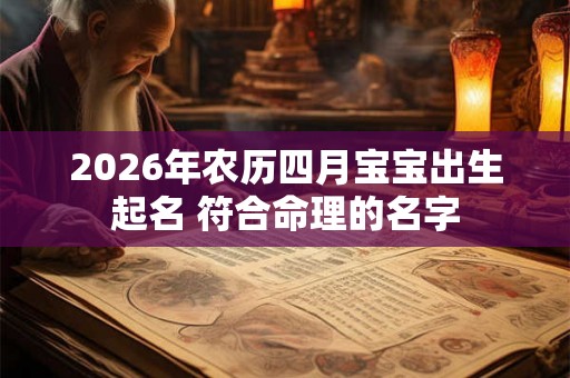 2026年农历四月宝宝出生起名 符合命理的名字