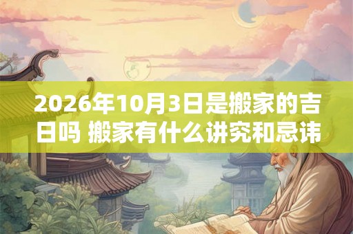 2026年10月3日是搬家的吉日吗 搬家有什么讲究和忌讳