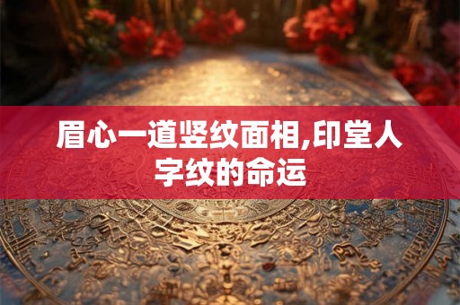 眉心一道竖纹面相,印堂人字纹的命运
