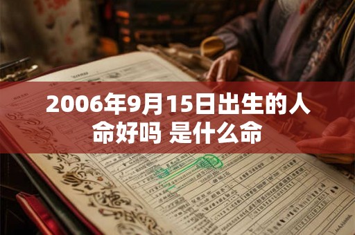 2006年9月15日出生的人命好吗 是什么命