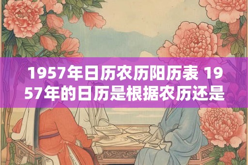 1957年日历农历阳历表 1957年的日历是根据农历还是阳历算出来的