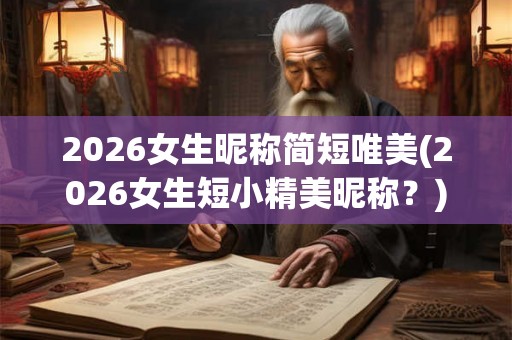 2026女生昵称简短唯美(2026女生短小精美昵称？)