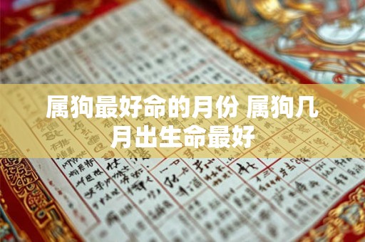 属狗最好命的月份 属狗几月出生命最好