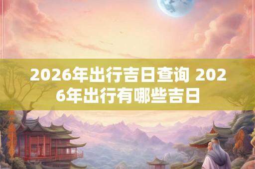 2026年出行吉日查询 2026年出行有哪些吉日