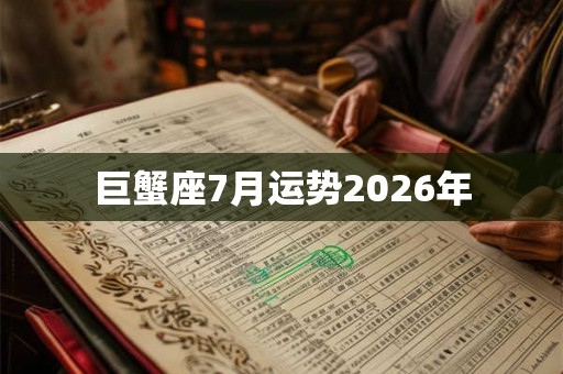 巨蟹座7月运势2026年