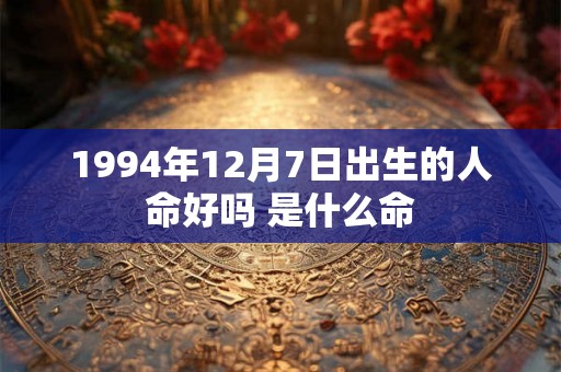 1994年12月7日出生的人命好吗 是什么命