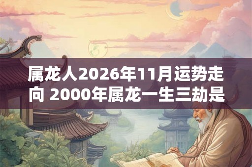 属龙人2026年11月运势走向 2000年属龙一生三劫是什么