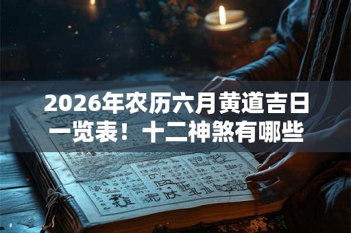 2026年农历六月黄道吉日一览表！十二神煞有哪些