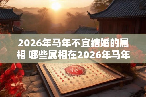 2026年马年不宜结婚的属相 哪些属相在2026年马年不宜结婚