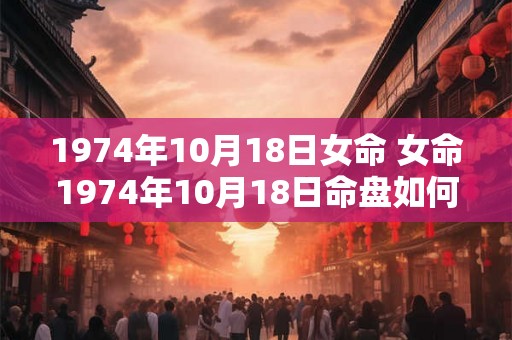 1974年10月18日女命 女命1974年10月18日命盘如何
