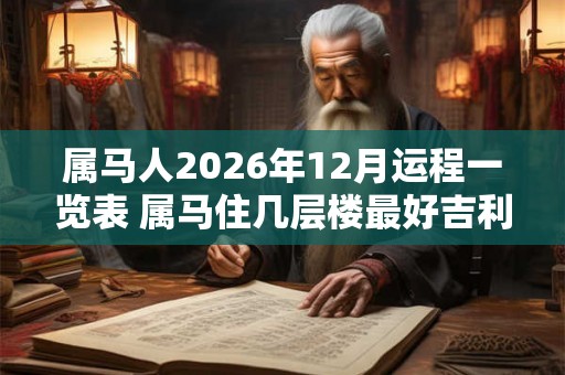 属马人2026年12月运程一览表 属马住几层楼最好吉利