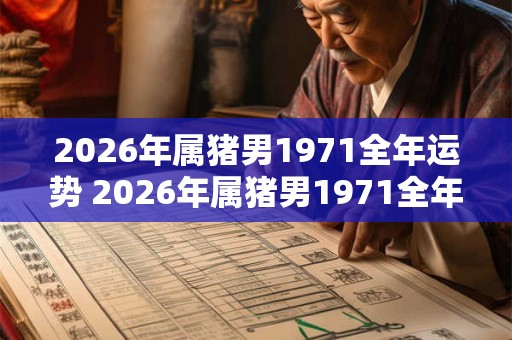 2026年属猪男1971全年运势 2026年属猪男1971全年运势如何