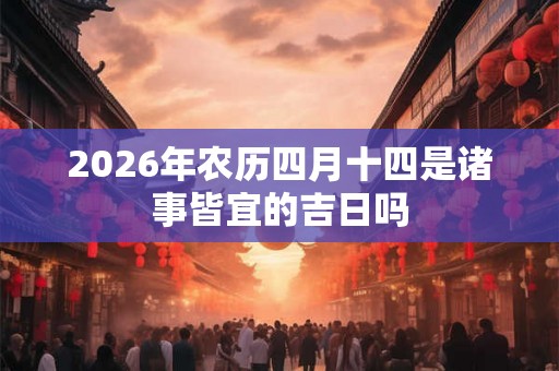 2026年农历四月十四是诸事皆宜的吉日吗 2026年农历四月十四是诸事皆宜的吉日吗