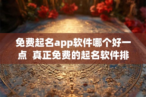 免费起名app软件哪个好一点  真正免费的起名软件排行榜