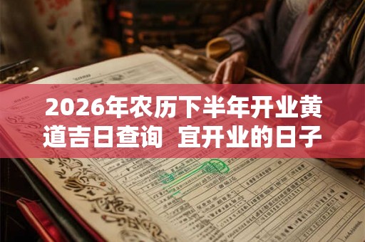 2026年农历下半年开业黄道吉日查询  宜开业的日子
