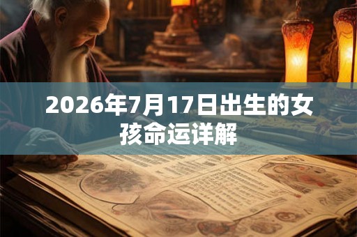 2026年7月17日出生的女孩命运详解