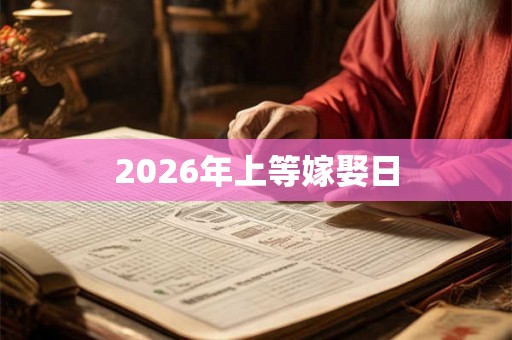 2026年上等嫁娶日