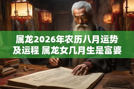 属龙2026年农历八月运势及运程 属龙女几月生是富婆命