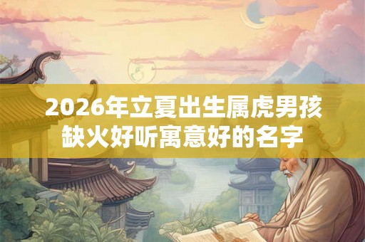 2026年立夏出生属虎男孩缺火好听寓意好的名字