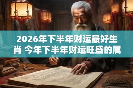 2026年下半年财运最好生肖 今年下半年财运旺盛的属相