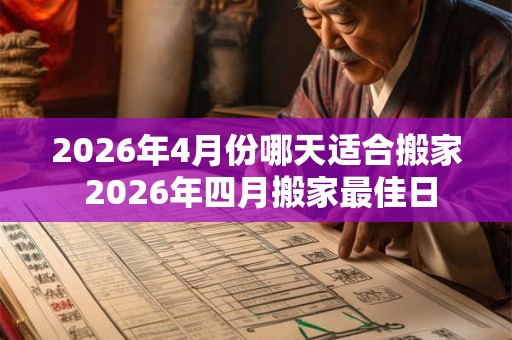 2026年4月份哪天适合搬家 2026年四月搬家最佳日