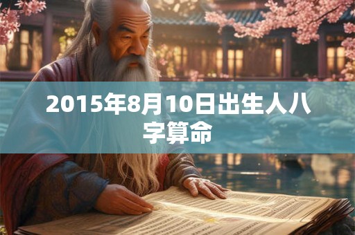2015年8月10日出生人八字算命 2015年8月10日出生人八字算命