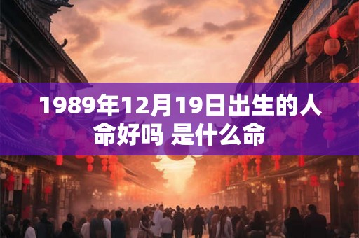 1989年12月19日出生的人命好吗 是什么命