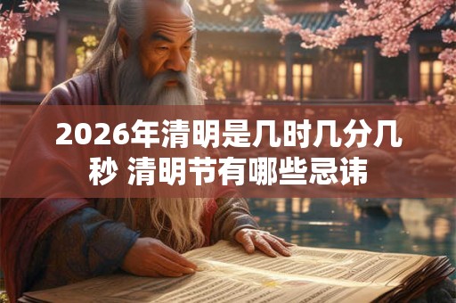2026年清明是几时几分几秒 清明节有哪些忌讳