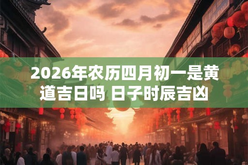 2026年农历四月初一是黄道吉日吗 日子时辰吉凶 2026年农历四月初一是黄道吉日吗 日子时辰吉凶