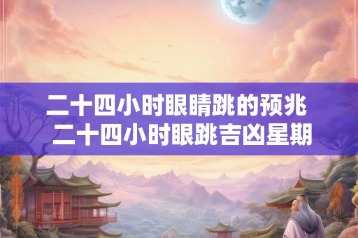 二十四小时眼睛跳的预兆 二十四小时眼跳吉凶星期 二十四小时眼睛跳的预兆 二十四小时眼跳吉凶星期