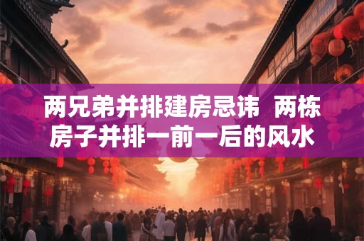 两兄弟并排建房忌讳 两栋房子并排一前一后的风水 两兄弟并排建房忌讳 两栋房子并排一前一后的风水