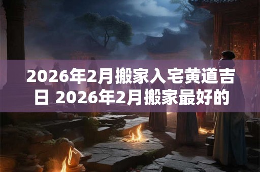 2026年2月搬家入宅黄道吉日 2026年2月搬家最好的日子