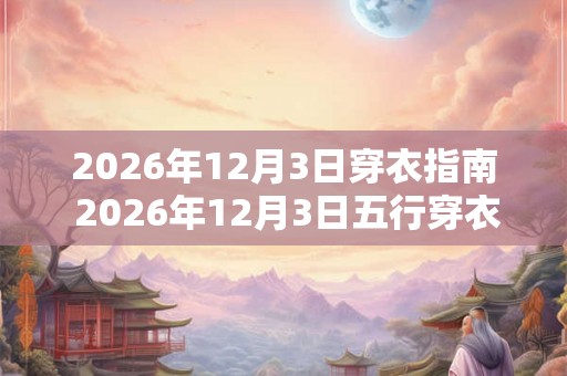 2026年12月3日穿衣指南 2026年12月3日五行穿衣 2026年12月3日穿衣指南 2026年12月3日五行穿衣