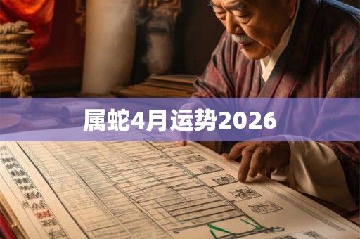 属蛇4月运势2026