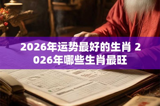 2026年运势最好的生肖 2026年哪些生肖最旺