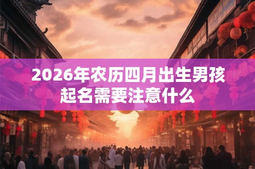 2026年农历四月出生男孩起名需要注意什么