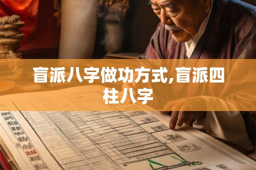 盲派八字做功方式,盲派四柱八字