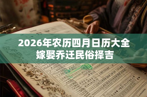 2026年农历四月日历大全 嫁娶乔迁民俗择吉 2026年农历四月日历大全 嫁娶乔迁民俗择吉