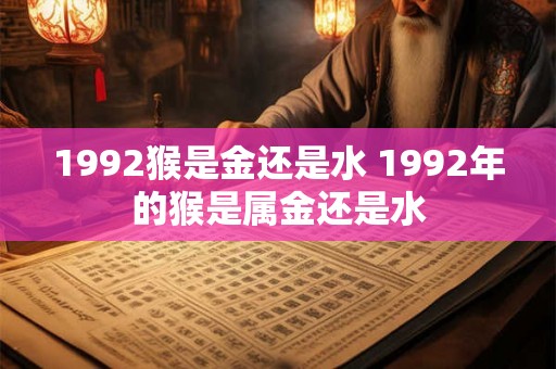 1992猴是金还是水 1992年的猴是属金还是水