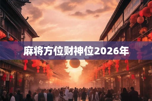 麻将方位财神位2026年