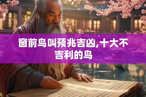 窗前鸟叫预兆吉凶,十大不吉利的鸟